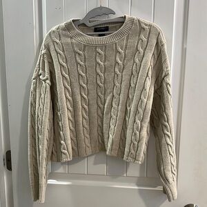 Primark Cream Cable Knit Crew Neck Sweater